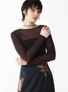 【ラシュッド/LASUD】のシアーソフトチュールトップス 人気、トレンドファッション・服の通販 founy(ファニー) ファッション Fashion レディースファッション WOMEN トップス・カットソー Tops/Tshirt なめらか Smooth コラボ Collaboration ダブル Double エレガント 上品 Elegant thumbnail ダークブラウン|ID: prp329100004208440 ipo3291000000029165794