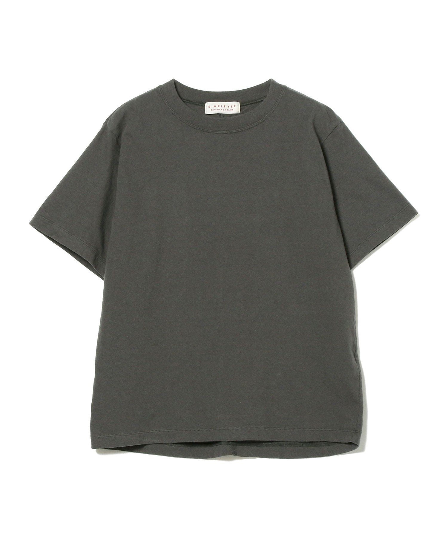 【その他のブランド/Other】のSIMPLE YET リサイクルコットン ハーフスリーブ Tシャツ インテリア・キッズ・メンズ・レディースファッション・服の通販 founy(ファニー) 　ファッション　Fashion　レディースファッション　WOMEN　トップス・カットソー　Tops/Tshirt　シャツ/ブラウス　Shirts/Blouses　ロング / Tシャツ　T-Shirts　シンプル　Simple　スリーブ　Sleeve　ハーフ　Half　ベーシック　Basic　ラウンド　Round　日本製　Made In Japan　CHARCOAL.G|ID: prp329100004209801 ipo3291000000029188634