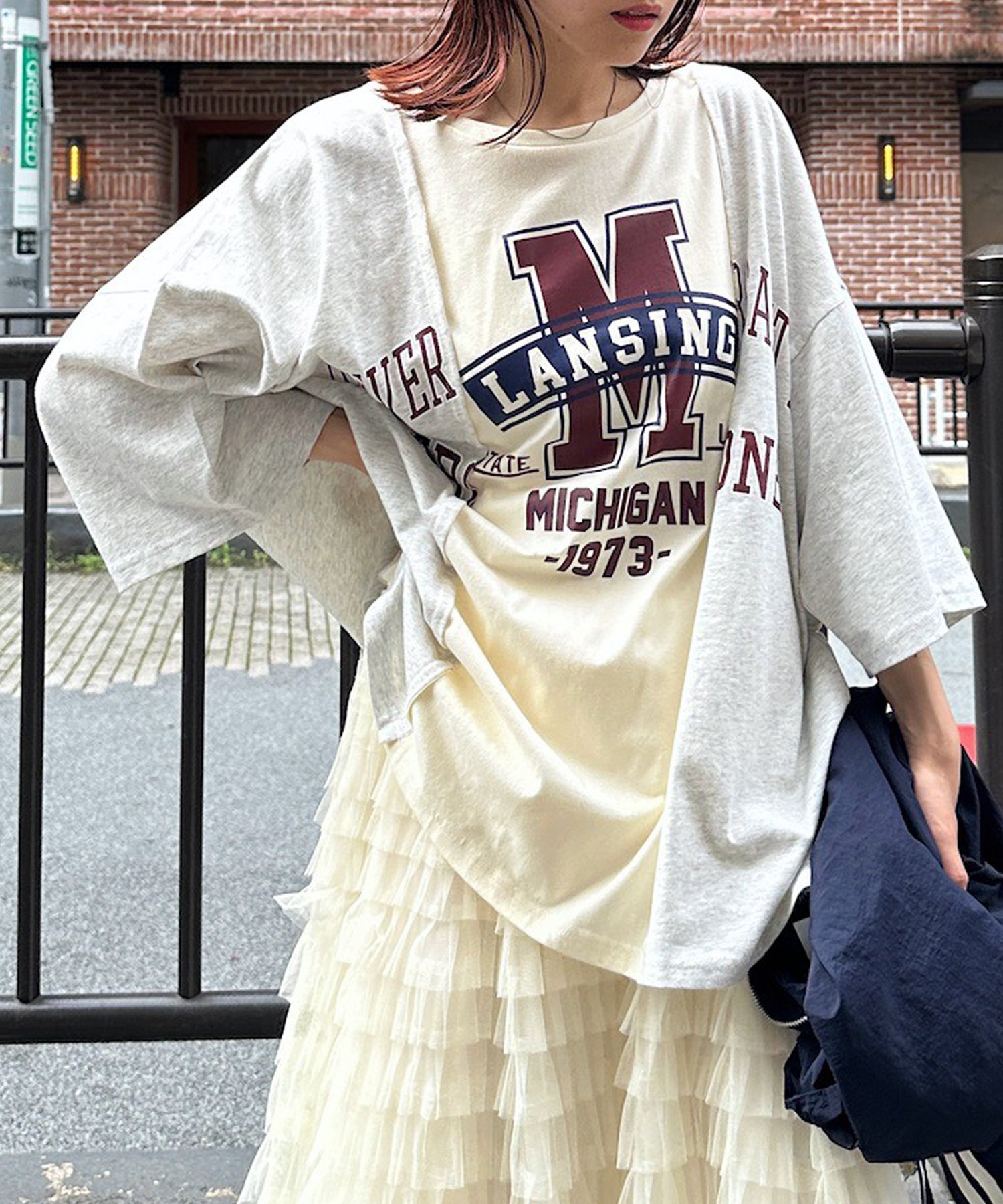 【パルグループ/PAL GROUP】の【w closet】リメイク切替Tシャツ 人気、トレンドファッション・服の通販 founy(ファニー) 　ファッション　Fashion　レディースファッション　WOMEN　トップス・カットソー　Tops/Tshirt　シャツ/ブラウス　Shirts/Blouses　ロング / Tシャツ　T-Shirts　ガーリー　Girly　シンプル　Simple　ダウン　Down　プリント　Print　リメイク　Remake　切替　Switching　 other-1|ID: prp329100004209906 ipo3291000000029189994