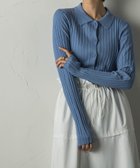 【メイソングレイ/MAYSON GREY】のリブポロニットプルオーバー≪手洗い可能≫ 人気、トレンドファッション・服の通販 founy(ファニー) ファッション Fashion レディースファッション WOMEN トップス・カットソー Tops/Tshirt ニット Knit Tops プルオーバー Pullover カーディガン Cardigan ストレッチ Stretch デニム Denim バランス Balance フィット Fit モダン Modern ワイド Wide ワイドリブ Wide Rib おすすめ Recommend thumbnail ブルー|ID: prp329100004209935 ipo3291000000029190167