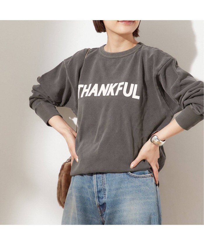 【ジャーナルスタンダード レサージュ/journal standard L'essage】の【MIXTA/ミクスタ】THANKFUL スウェット インテリア・キッズ・メンズ・レディースファッション・服の通販 founy(ファニー) https://founy.com/ ファッション Fashion レディースファッション WOMEN トップス・カットソー Tops/Tshirt パーカ Sweats スウェット Sweat 2024年 2024 2024-2025秋冬・A/W Aw/Autumn/Winter/Fw/Fall/2024-2025 スウェット Sweat ハンド Hand バランス Balance ビジネス 仕事 通勤 Business プリント Print ヴィンテージ Vintage 人気 Popularity |ID: prp329100004210076 ipo3291000000029191126