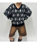 【パルグループ/PAL GROUP】の【WHO S WHO gallery】アーガイルVネックニット 人気、トレンドファッション・服の通販 founy(ファニー) ファッション Fashion レディースファッション WOMEN トップス・カットソー Tops/Tshirt ニット Knit Tops Vネック V-Neck おすすめ Recommend デニム Denim ネックレス Necklace ハーフ Half 定番 Standard thumbnail ブラック|ID: prp329100004210092 ipo3291000000029191211