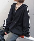 【その他のブランド/Other】のtiptop/裏毛レースアップBIGパーカー 人気、トレンドファッション・服の通販 founy(ファニー) ファッション Fashion レディースファッション WOMEN トップス・カットソー Tops/Tshirt パーカ Sweats パーカー Hoodie レース Race thumbnail A|ID: prp329100004210121 ipo3291000000029191321