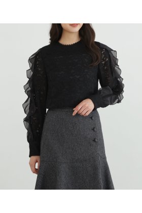 【ジルスチュアート/JILL STUART】のフリルスリーブレースブラウス 人気、トレンドファッション・服の通販 founy(ファニー) ファッション Fashion レディースファッション WOMEN トップス・カットソー Tops/Tshirt シャツ/ブラウス Shirts/Blouses オーガンジー Organdy カフス Cuffs シフォン Chiffon スカラップ Scalloped デニム Denim フリル Frills レース Race |ID:prp329100004210131