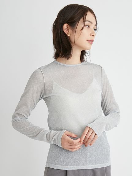 【エミ/emmi】のラメシアーカットトップス インテリア・キッズ・メンズ・レディースファッション・服の通販 founy(ファニー) 　ファッション　Fashion　レディースファッション　WOMEN　トップス・カットソー　Tops/Tshirt　シアー　Sheer　シンプル　Simple　SLV[011]|ID: prp329100004211569 ipo3291000000029203960