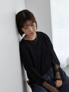 【サマンサモスモス/Samansa Mos2】のチュール袖シアーロンT 人気、トレンドファッション・服の通販 founy(ファニー) ファッション Fashion レディースファッション WOMEN トップス・カットソー Tops/Tshirt ロング / Tシャツ T-Shirts おすすめ Recommend カットソー Cut And Sew チュール Tulle ロング Long ワンポイント One Point thumbnail ブラック|ID: prp329100004211921 ipo3291000000029207148