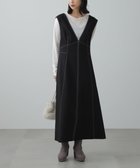 【フリーズマート/FREE'S MART】の配色ステッチジャンスカ 人気、トレンドファッション・服の通販 founy(ファニー) ファッション Fashion レディースファッション WOMEN ギャザー Gather ツイル Twill リブニット Rib Knit thumbnail ブラック|ID: prp329100004211941 ipo3291000000029207393