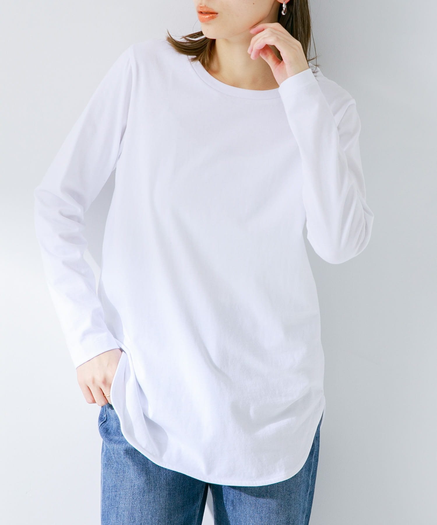 【サニーレーベル/Sonny Label / URBAN RESEARCH】のベーシックヘムレイヤーラウンドロングスリーブTシャツ 人気、トレンドファッション・服の通販 founy(ファニー) 　ファッション　Fashion　レディースファッション　WOMEN　トップス・カットソー　Tops/Tshirt　シャツ/ブラウス　Shirts/Blouses　ロング / Tシャツ　T-Shirts　2024年　2024　2024春夏・S/S　Ss,Spring/Summer,2024　S/S・春夏　Ss・Spring/Summer　シンプル　Simple　スウェット　Sweat　バランス　Balance　ベーシック　Basic　夏　Summer　 other-1|ID: prp329100004212197 ipo3291000000029474903