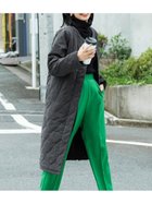 【コカ/COCA】のキルティングノーカラーロングコート 人気、トレンドファッション・服の通販 founy(ファニー) ファッション Fashion レディースファッション WOMEN アウター Coat Outerwear コート Coats キルティング Quilting ジップ Zip ロング Long 防寒 Cold Protection thumbnail Black|ID: prp329100004212315 ipo3291000000029210802