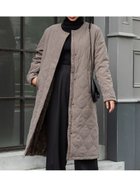 【コカ/COCA】のキルティングノーカラーロングコート 人気、トレンドファッション・服の通販 founy(ファニー) ファッション Fashion レディースファッション WOMEN アウター Coat Outerwear コート Coats キルティング Quilting ジップ Zip ロング Long 防寒 Cold Protection thumbnail Grage|ID: prp329100004212315 ipo3291000000029210806