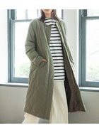 【コカ/COCA】のキルティングノーカラーロングコート 人気、トレンドファッション・服の通販 founy(ファニー) ファッション Fashion レディースファッション WOMEN アウター Coat Outerwear コート Coats キルティング Quilting ジップ Zip ロング Long 防寒 Cold Protection thumbnail Khaki|ID: prp329100004212315 ipo3291000000029210809