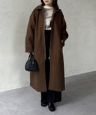 【ゼヴォン/Thevon】の襟リブ切替ロングコート 人気、トレンドファッション・服の通販 founy(ファニー) ファッション Fashion レディースファッション WOMEN アウター Coat Outerwear コート Coats 2024年 2024 2024-2025秋冬・A/W Aw/Autumn/Winter/Fw/Fall/2024-2025 A/W・秋冬 Aw・Autumn/Winter・Fw・Fall-Winter ジップ Zip スタンド Stand スリット Slit タイトスカート Tight Skirt デニム Denim ポケット Pocket ロング Long 冬 Winter 切替 Switching thumbnail ブラウン|ID: prp329100004212399 ipo3291000000029211309