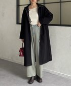 【ゼヴォン/Thevon】の襟リブ切替ロングコート 人気、トレンドファッション・服の通販 founy(ファニー) ファッション Fashion レディースファッション WOMEN アウター Coat Outerwear コート Coats 2024年 2024 2024-2025秋冬・A/W Aw/Autumn/Winter/Fw/Fall/2024-2025 A/W・秋冬 Aw・Autumn/Winter・Fw・Fall-Winter ジップ Zip スタンド Stand スリット Slit タイトスカート Tight Skirt デニム Denim ポケット Pocket ロング Long 冬 Winter 切替 Switching thumbnail ブラック|ID: prp329100004212399 ipo3291000000029211310