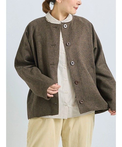 【その他のブランド/Other】のノーカラーショートコート 人気、トレンドファッション・服の通販 founy(ファニー) 　ファッション　Fashion　レディースファッション　WOMEN　アウター　Coat Outerwear　コート　Coats　ショート　Short　シンプル　Simple　スリーブ　Sleeve　 other-1|ID: prp329100004212410 ipo3291000000029300614