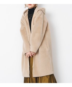 【マイカ ディール/MICA & DEAL】のフーデットファーコート 人気、トレンドファッション・服の通販 founy(ファニー) ファッション Fashion レディースファッション WOMEN アウター Coat Outerwear コート Coats おすすめ Recommend スエード Suede フェイクファー Faux Fur ボンディング Bonding |ID:prp329100004212476