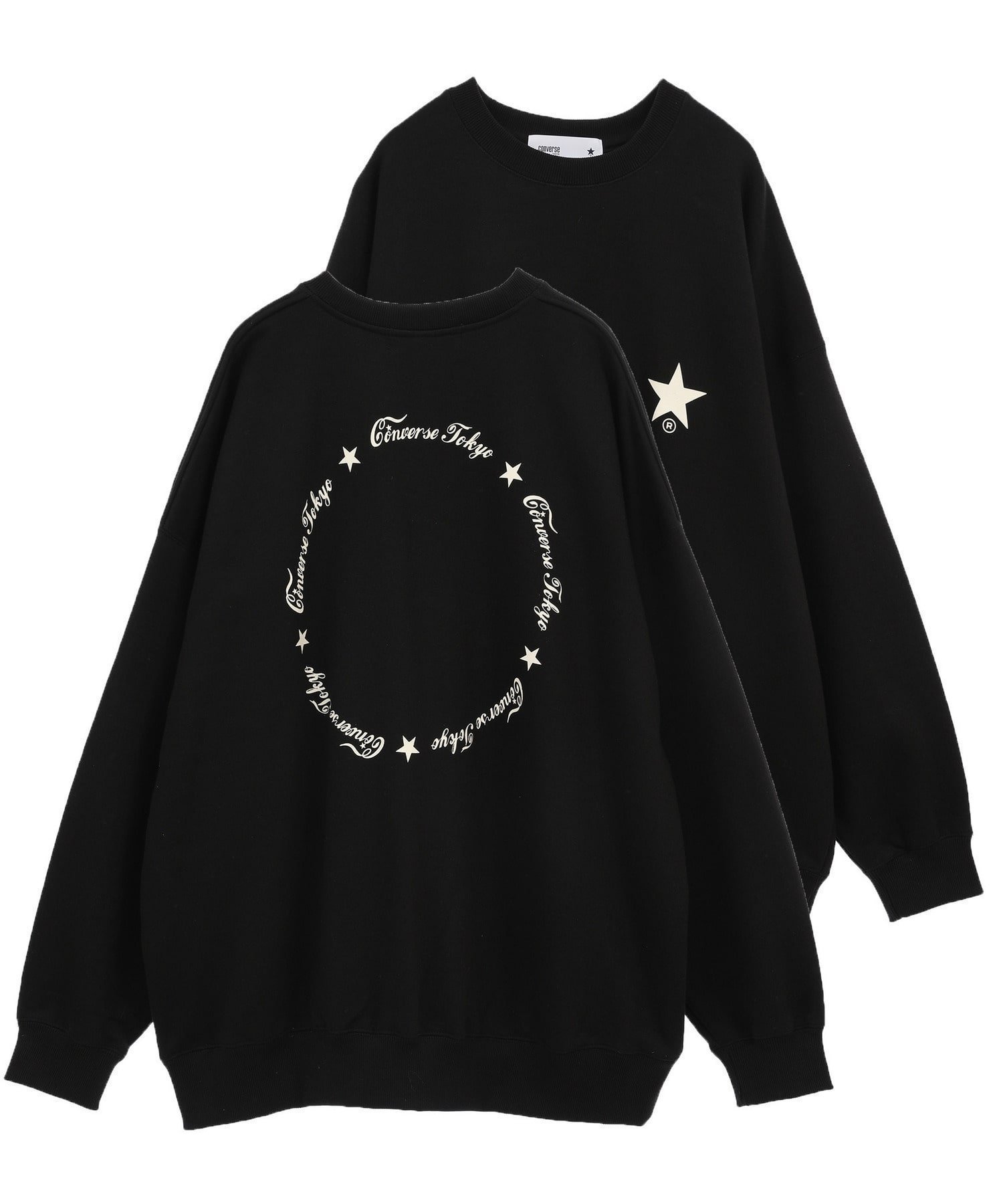 【コンバーストウキョウ/CONVERSE TOKYO】の【WEB LIMITED】CIRCLE LOGO DESIGN SWEAT インテリア・キッズ・メンズ・レディースファッション・服の通販 founy(ファニー) 　ファッション　Fashion　レディースファッション　WOMEN　トップス・カットソー　Tops/Tshirt　パーカ　Sweats　スウェット　Sweat　ショート　Short　シンプル　Simple　ジャケット　Jacket　デニム　Denim　定番　Standard　フィット　Fit　フェミニン　Feminine　フロント　Front　プリント　Print　ワンポイント　One Point　ブラック|ID: prp329100004212917 ipo3291000000029216992