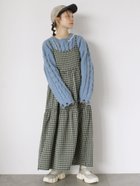 【エヘカソポ/ehka sopo】のチェックティアードキャミワンピース 人気、トレンドファッション・服の通販 founy(ファニー) ファッション Fashion レディースファッション WOMEN ワンピース Dress キャミワンピース No Sleeve Dresses インナー Inner チェック Check ティアード Tiered フリル Frills リボン Ribbon ロング Long ワンポイント One Point thumbnail ネイビー|ID: prp329100004213479 ipo3291000000029221088