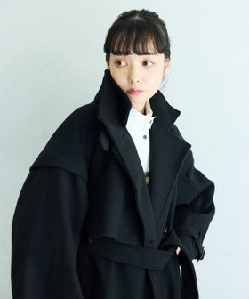 【フリークスストア/FREAK'S STORE】のウーリー スタンドトレンチコート 24AW 人気、トレンドファッション・服の通販 founy(ファニー) ファッション Fashion レディースファッション WOMEN アウター Coat Outerwear コート Coats トレンチコート Trench Coats 2024年 2024 2024-2025秋冬・A/W Aw/Autumn/Winter/Fw/Fall/2024-2025 A/W・秋冬 Aw・Autumn/Winter・Fw・Fall-Winter 冬 Winter エレガント 上品 Elegant スタンド Stand ハイネック High Neck フェミニン Feminine メルトン Melton ラップ Wrap ロング Long 切替 Switching |ID:prp329100004213538