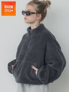 【コカ/COCA】のボアハーフジップブルゾン 人気、トレンドファッション・服の通販 founy(ファニー) ファッション Fashion レディースファッション WOMEN アウター Coat Outerwear ブルゾン Blouson/Jackets thumbnail Charcoal|ID: prp329100004213540 ipo3291000000029221302