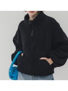 【コカ/COCA】のボアハーフジップブルゾン 人気、トレンドファッション・服の通販 founy(ファニー) ファッション Fashion レディースファッション WOMEN アウター Coat Outerwear ブルゾン Blouson/Jackets thumbnail Black|ID: prp329100004213540 ipo3291000000029221303