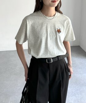 【リベリー/Riberry】のめがねキツネ胸刺繍半袖Tシャツ/綿100%Tシャツ 人気、トレンドファッション・服の通販 founy(ファニー) ファッション Fashion レディースファッション WOMEN トップス・カットソー Tops/Tshirt シャツ/ブラウス Shirts/Blouses ロング / Tシャツ T-Shirts S/S・春夏 Ss・Spring/Summer カーゴパンツ Cargo Pants コンパクト Compact シンプル Simple スラックス Slacks デニム Denim ワンポイント One Point 半袖 Short Sleeve 夏 Summer 春 Spring |ID:prp329100004213917