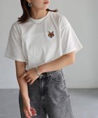 【リベリー/Riberry】のめがねキツネ胸刺繍半袖Tシャツ/綿100%Tシャツ 人気、トレンドファッション・服の通販 founy(ファニー) ファッション Fashion レディースファッション WOMEN トップス・カットソー Tops/Tshirt シャツ/ブラウス Shirts/Blouses ロング / Tシャツ T-Shirts S/S・春夏 Ss・Spring/Summer カーゴパンツ Cargo Pants コンパクト Compact シンプル Simple スラックス Slacks デニム Denim ワンポイント One Point 半袖 Short Sleeve 夏 Summer 春 Spring thumbnail オフホワイト|ID: prp329100004213917 ipo3291000000029542765