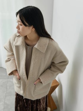 【サマンサモスモス/Samansa Mos2】のシャギージップジャケット 人気、トレンドファッション・服の通販 founy(ファニー) ファッション Fashion レディースファッション WOMEN アウター Coat Outerwear ジャケット Jackets シンプル Simple フロント Front ポケット Pocket 定番 Standard |ID:prp329100004214427