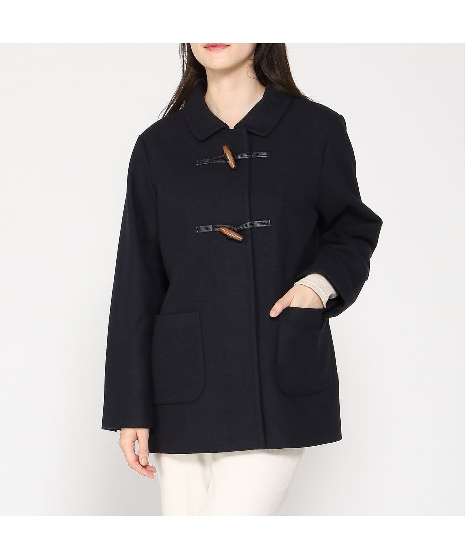 【クロコダイル/CROCODILE】のCROCODILE LADIES/ウールライク ダッフルコート インテリア・キッズ・メンズ・レディースファッション・服の通販 founy(ファニー) 　ファッション　Fashion　レディースファッション　WOMEN　アウター　Coat Outerwear　コート　Coats　ダッフルコート　Duffle Coats　オレンジ　Orange　ダッフルコート　Duffel Coat　無地　Plain Color　軽量　Lightweight　ネイビー|ID: prp329100004215316 ipo3291000000029505469