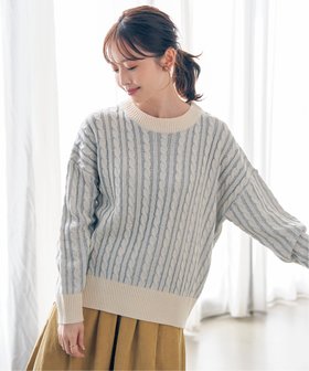 【イッカ/ikka】のケーブルニットプルオーバー 人気、トレンドファッション・服の通販 founy(ファニー) ファッション Fashion レディースファッション WOMEN トップス・カットソー Tops/Tshirt ニット Knit Tops プルオーバー Pullover ショルダー Shoulder ストライプ Stripe ドロップ Drop リラックス Relax 無地 Plain Color |ID:prp329100004215557