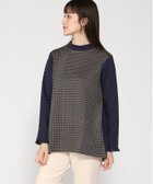 【クロコダイル/CROCODILE】のCROCODILE LADIES/チェック柄 切り替え チュニック 人気、トレンドファッション・服の通販 founy(ファニー) ファッション Fashion レディースファッション WOMEN トップス・カットソー Tops/Tshirt チェック Check チュニック Tunic エレガント 上品 Elegant 無地 Plain Color thumbnail ネイビー|ID: prp329100004215889 ipo3291000000029240107