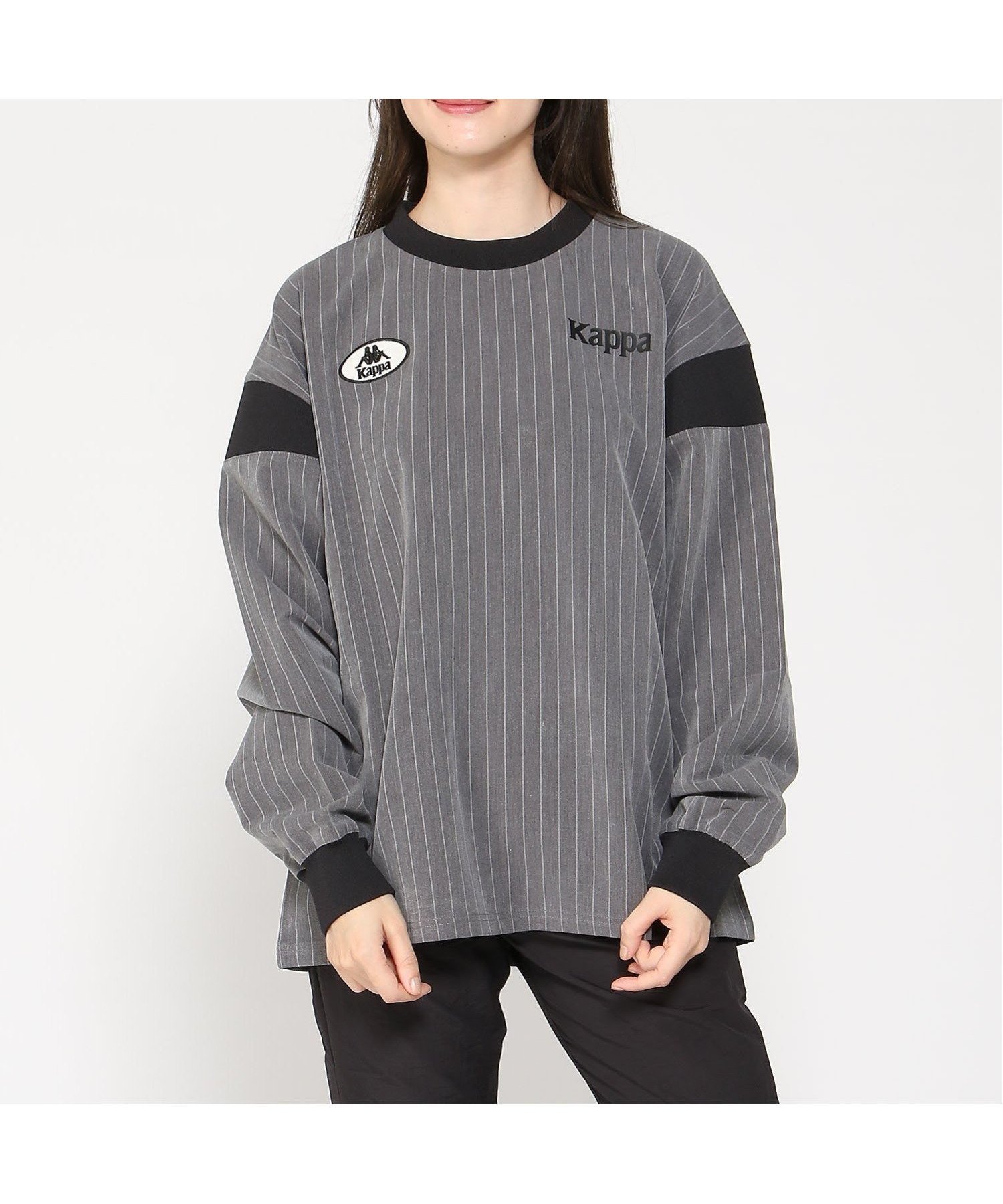 【ニッキー/nikki】のKappa/フットボールルックTシャツ 人気、トレンドファッション・服の通販 founy(ファニー) 　ファッション　Fashion　レディースファッション　WOMEN　トップス・カットソー　Tops/Tshirt　シャツ/ブラウス　Shirts/Blouses　ロング / Tシャツ　T-Shirts　ショート　Short　ストライプ　Stripe　スリーブ　Sleeve　ミックス　Mix　ルーズ　Loose　ロング　Long　 other-1|ID: prp329100004215892 ipo3291000000029404316