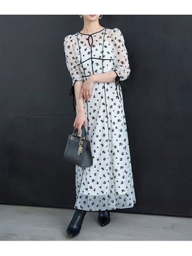 【スナイデル/SNIDEL】 Sustainableフロッキープリントドレス人気、トレンドファッション・服の通販 founy(ファニー) ファッション Fashion レディースファッション WOMEN ワンピース Dress ドレス Party Dresses インナー Inner ウェーブ Wave キャミワンピース Cami Dress クラシカル Classical シャーリング Shirring チュール Tulle ドット Dot パイピング Piping フェミニン Feminine フレア Flare プリント Print ベロア Velor リボン Ribbon おすすめ Recommend エレガント 上品 Elegant |ID:prp329100004215963