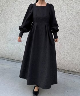 【ジュノア/JUNOAH】のボリュームスリーブジャガードワンピース 人気、トレンドファッション・服の通販 founy(ファニー) ファッション Fashion レディースファッション WOMEN ワンピース Dress |ID:prp329100004216450