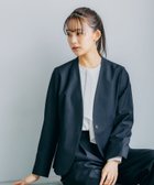 【グローバルワーク/GLOBAL WORK】のウツクシルエットノーカラージャケット/133613 人気、トレンドファッション・服の通販 founy(ファニー) ファッション Fashion レディースファッション WOMEN アウター Coat Outerwear ジャケット Jackets ノーカラージャケット No Collar Leather Jackets ジャケット Jacket ダブル Double ワイド Wide thumbnail ネイビー88|ID: prp329100004216704 ipo3291000000029247369