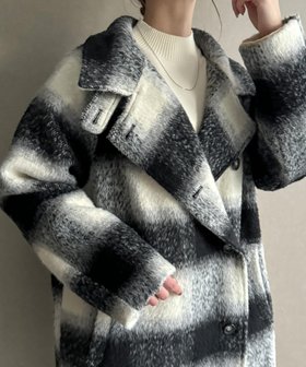 【ジュノア/JUNOAH】の2wayシャギーチェックロングコート 人気、トレンドファッション・服の通販 founy(ファニー) ファッション Fashion レディースファッション WOMEN アウター Coat Outerwear コート Coats |ID:prp329100004216760