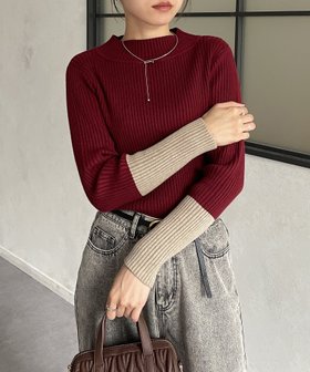 【ゼヴォン/Thevon】の袖先配色リブニット 人気、トレンドファッション・服の通販 founy(ファニー) ファッション Fashion レディースファッション WOMEN トップス・カットソー Tops/Tshirt ニット Knit Tops 2024年 2024 2024-2025秋冬・A/W Aw/Autumn/Winter/Fw/Fall/2024-2025 A/W・秋冬 Aw・Autumn/Winter・Fw・Fall-Winter シンプル Simple スラックス Slacks デニム Denim ハイネック High Neck フィット Fit マーメイド Mermaid リブニット Rib Knit |ID:prp329100004217051