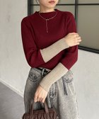 【ゼヴォン/Thevon】の袖先配色リブニット 人気、トレンドファッション・服の通販 founy(ファニー) ファッション Fashion レディースファッション WOMEN トップス・カットソー Tops/Tshirt ニット Knit Tops 2024年 2024 2024-2025秋冬・A/W Aw/Autumn/Winter/Fw/Fall/2024-2025 A/W・秋冬 Aw・Autumn/Winter・Fw・Fall-Winter シンプル Simple スラックス Slacks デニム Denim ハイネック High Neck フィット Fit マーメイド Mermaid リブニット Rib Knit thumbnail ボルドー|ID: prp329100004217051 ipo3291000000029523896