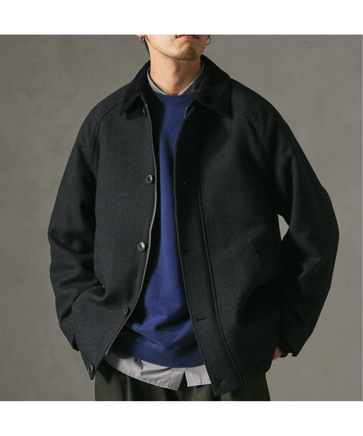 【ジャーナルスタンダード レリューム/JOURNAL STANDARD relume / MEN】のHIGH LAND WOOL ハンティング ショートブルゾン インテリア・キッズ・メンズ・レディースファッション・服の通販 founy(ファニー) 　ファッション　Fashion　メンズファッション　MEN　コーデュロイ　Corduroy　ショート　Short　ジャケット　Jacket　スリット　Slit　スリーブ　Sleeve　パーカー　Hoodie　フロント　Front　ブルゾン　Blouson　グレー|ID: prp329100004218051 ipo3291000000029508378