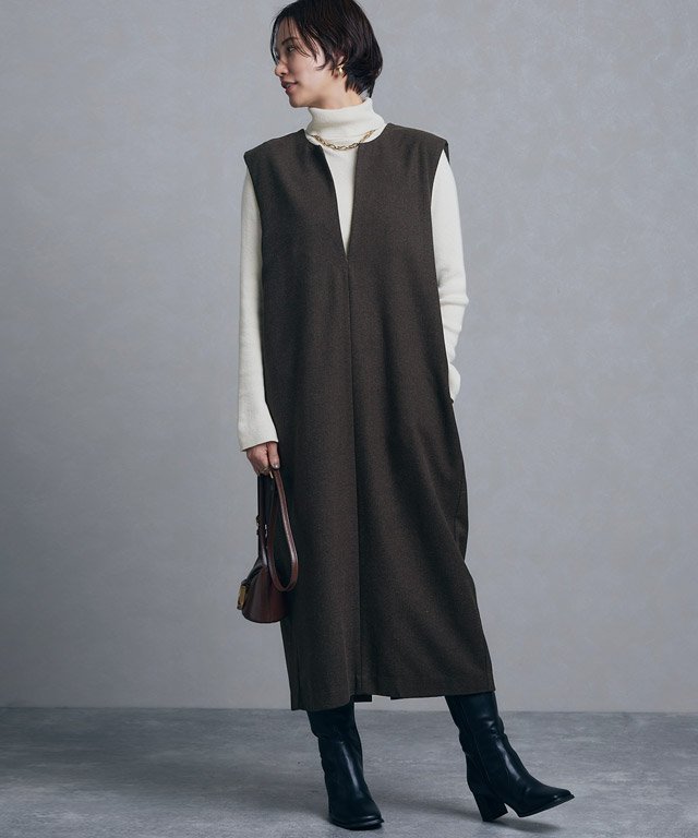 【ピエロ/Pierrot】のRASW キーネックショルダータックジャンパースカート 人気、トレンドファッション・服の通販 founy(ファニー) 　ファッション　Fashion　レディースファッション　WOMEN　スカート　Skirt　インナー　Inner　シンプル　Simple　スリット　Slit　フロント　Front　エレガント 上品　Elegant　 other-1|ID: prp329100004221667 ipo3291000000029419344