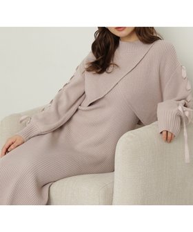 【プロポーション ボディドレッシング/PROPORTION BODY DRESSING】のレースアップレイヤードニットワンピース 人気、トレンドファッション・服の通販 founy(ファニー) ファッション Fashion レディースファッション WOMEN ワンピース Dress ニットワンピース Knit Dresses 半袖 Short Sleeve |ID:prp329100004221956