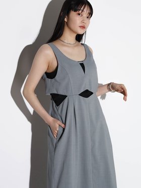 【ラシュッド/LASUD】のカットアウトジャンパースカート(gray) 人気、トレンドファッション・服の通販 founy(ファニー) ファッション Fashion レディースファッション WOMEN スカート Skirt S/S・春夏 Ss・Spring/Summer ロング Long 夏 Summer 春 Spring |ID:prp329100004221972