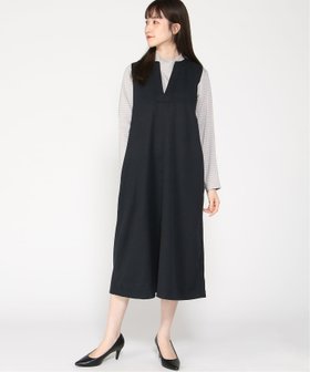 【クロコダイル/CROCODILE】のCROCODILE LADIES/Vネックジャンパースカート 人気、トレンドファッション・服の通販 founy(ファニー) ファッション Fashion レディースファッション WOMEN スカート Skirt ミックス Mix |ID:prp329100004222017