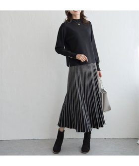 【イッカ/ikka】の配色ニットアップ 人気、トレンドファッション・服の通販 founy(ファニー) ファッション Fashion レディースファッション WOMEN トップス・カットソー Tops/Tshirt ニット Knit Tops なめらか Smooth スリット Slit セットアップ Set Up パール Pearl フレア Flare プリーツ Pleats モックネック Mock Neck エレガント 上品 Elegant |ID:prp329100004222027