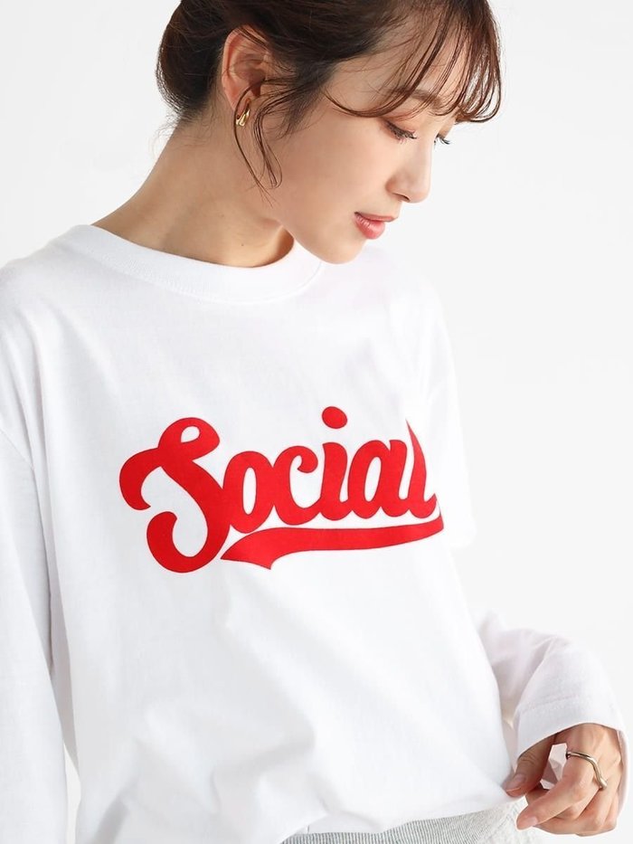 【ヴァン/Vin】のSocial フロッキーロゴTシャツ インテリア・キッズ・メンズ・レディースファッション・服の通販 founy(ファニー) https://founy.com/ ファッション Fashion レディースファッション WOMEN トップス・カットソー Tops/Tshirt シャツ/ブラウス Shirts/Blouses ロング / Tシャツ T-Shirts コンパクト Compact シンプル Simple スリーブ Sleeve ルーズ Loose ロング Long |ID: prp329100004222129 ipo3291000000029265478