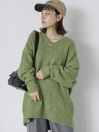 【エヘカソポ/ehka sopo】のメランジVネックニットワンピース 人気、トレンドファッション・服の通販 founy(ファニー) ファッション Fashion レディースファッション WOMEN ワンピース Dress ニットワンピース Knit Dresses おすすめ Recommend メランジ Melange thumbnail グリーン|ID: prp329100004224700 ipo3291000000029273765