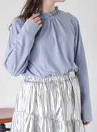 【エヘカソポ/ehka sopo】のシャーリング襟カットソー 人気、トレンドファッション・服の通販 founy(ファニー) ファッション Fashion レディースファッション WOMEN トップス・カットソー Tops/Tshirt カットソー Cut and Sewn おすすめ Recommend カットソー Cut And Sew シャーリング Shirring ベーシック Basic ワンポイント One Point 長袖 Long Sleeve thumbnail サックスブルー|ID: prp329100004225154 ipo3291000000029433712