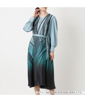 【レリアン/LEILIAN】のプリントVネックフレアワンピース【THE NEW】 人気、トレンドファッション・服の通販 founy(ファニー) ファッション Fashion レディースファッション WOMEN ワンピース Dress グラデーション Gradation セットアップ Set Up デコルテ Decolletage ドレープ Drape プリント Print 冬 Winter |ID:prp329100004226587