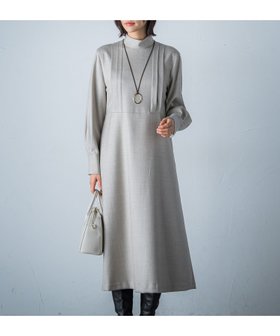 【ロートレ アモン/LAUTRE AMONT】のサキソニーストレッチワンピース 人気、トレンドファッション・服の通販 founy(ファニー) ファッション Fashion レディースファッション WOMEN ワンピース Dress クラシカル Classical フィット Fit フロント Front |ID:prp329100004226612