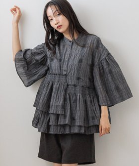 【ローリーズファーム/LOWRYS FARM】 アシメフリルチュニック8S人気、トレンドファッション・服の通販 founy(ファニー) ファッション Fashion レディースファッション WOMEN トップス・カットソー Tops/Tshirt おすすめ Recommend ギャザー Gather シアー Sheer シャーリング Shirring ショート Short チェック Check バランス Balance フリル Frills フレア Flare ボトム Bottom 無地 Plain Color |ID:prp329100004227114