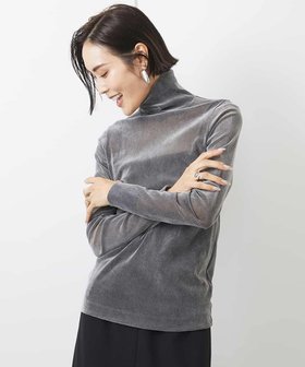 【ミッシェルクラン/MICHEL KLEIN】のナイロンチュールフロッキーハイネックカットソー 人気、トレンドファッション・服の通販 founy(ファニー) ファッション Fashion レディースファッション WOMEN トップス・カットソー Tops/Tshirt カットソー Cut and Sewn おすすめ Recommend コンパクト Compact トレンド Trend ベロア Velor ワイド Wide 洗える Washable |ID:prp329100004227203